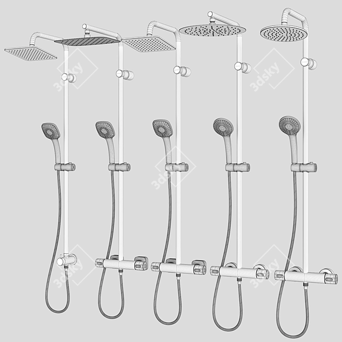 Ideal Standard Shower Set 126: Luxurious Bathroom Upgrade 3D model image 7