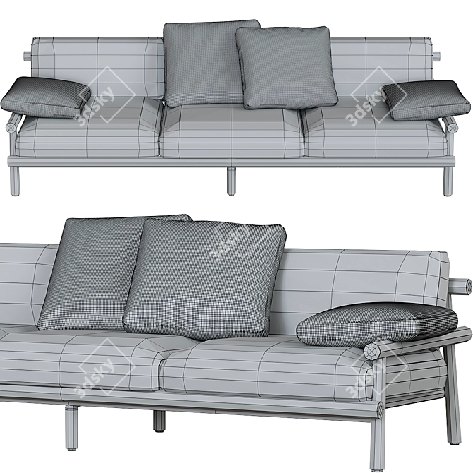 Sleek B&B Italia Ayana Sofa 3D model image 4