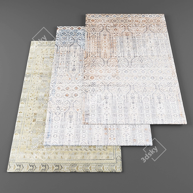 Modern Rug Collection - High-Resolution Textures Bundle 3D model image 1