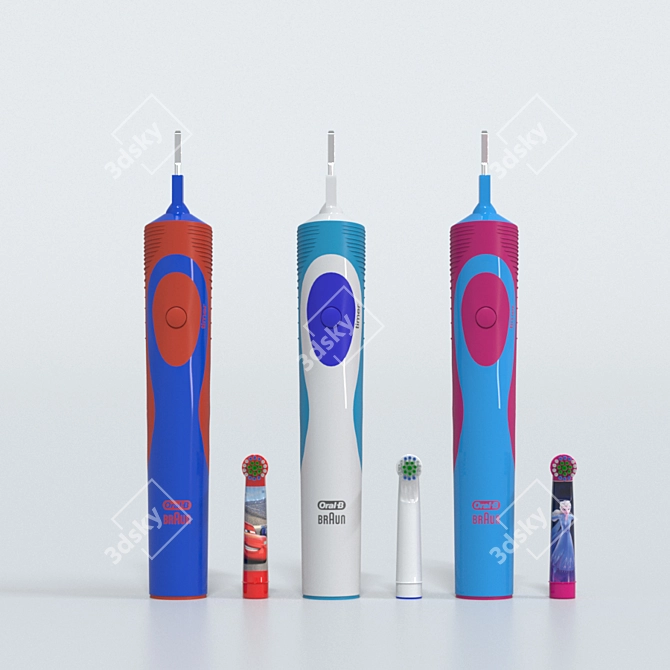 Oral-B Vitality Electric Toothbrush - Classic White and 2 for Kids 3D model image 8