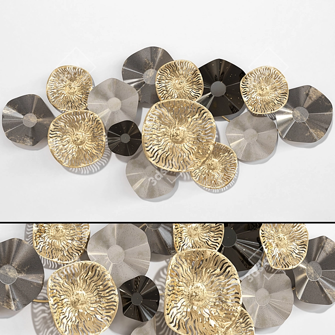 Versatile Metal Wall Decor: Customizable Colors 3D model image 1