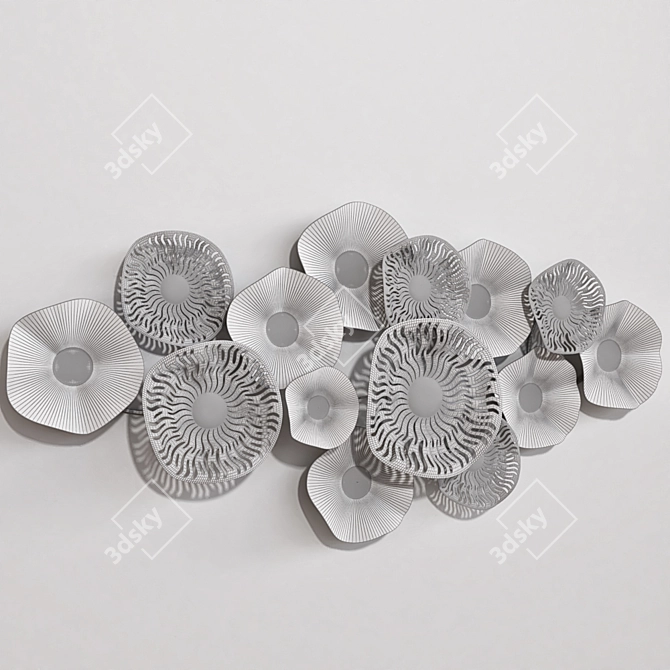 Versatile Metal Wall Decor: Customizable Colors 3D model image 3