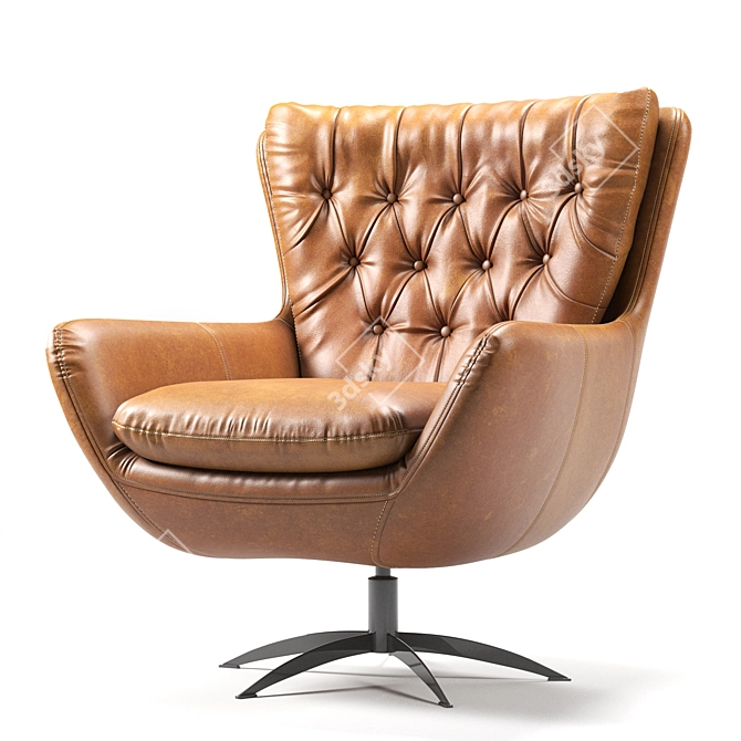 Luxury Wells Leather Armchair 3D model image 1
