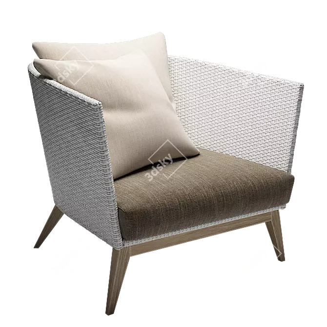 Aegis Rattan Lounge Chair: Elegant, Comfortable, and Durable 3D model image 1