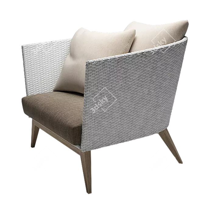 Aegis Rattan Lounge Chair: Elegant, Comfortable, and Durable 3D model image 4