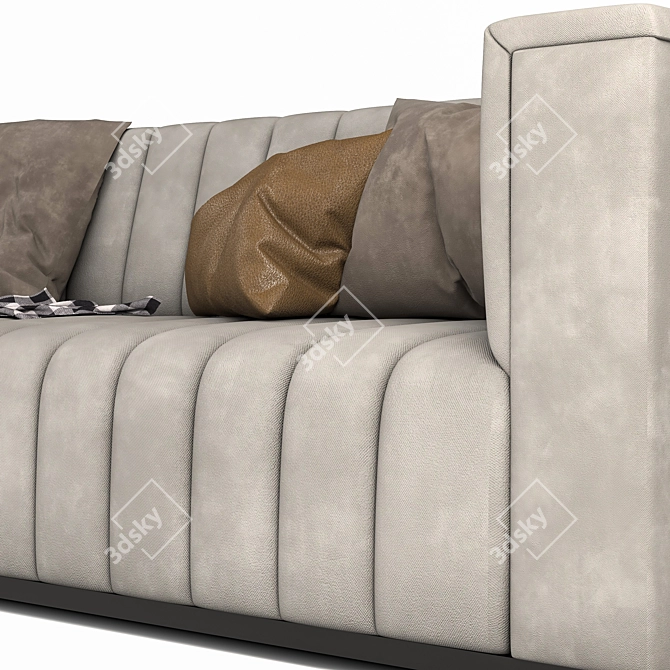 Elegant Velvet Tufted Sofa 3D model image 5