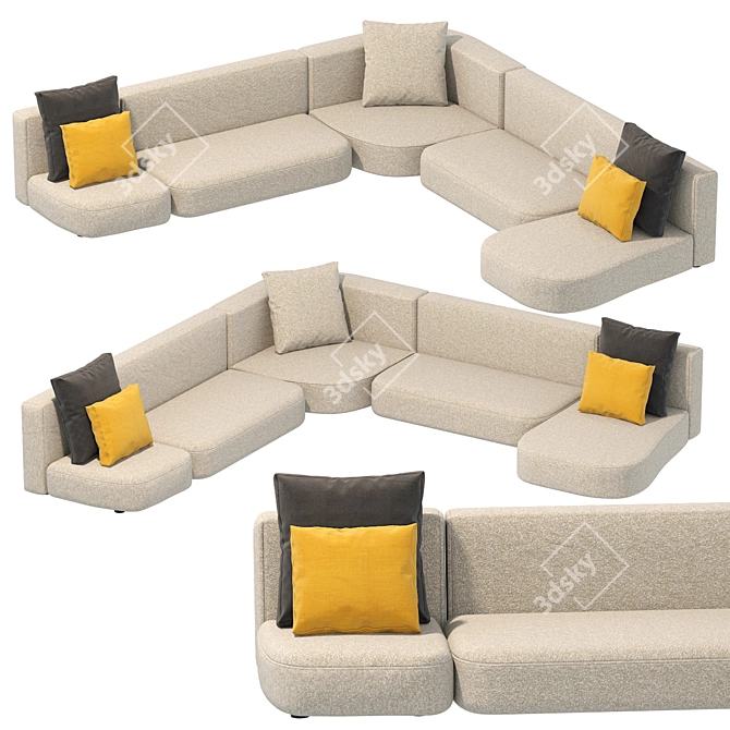 Modern Cappellini Litos Sofa 3D model image 2