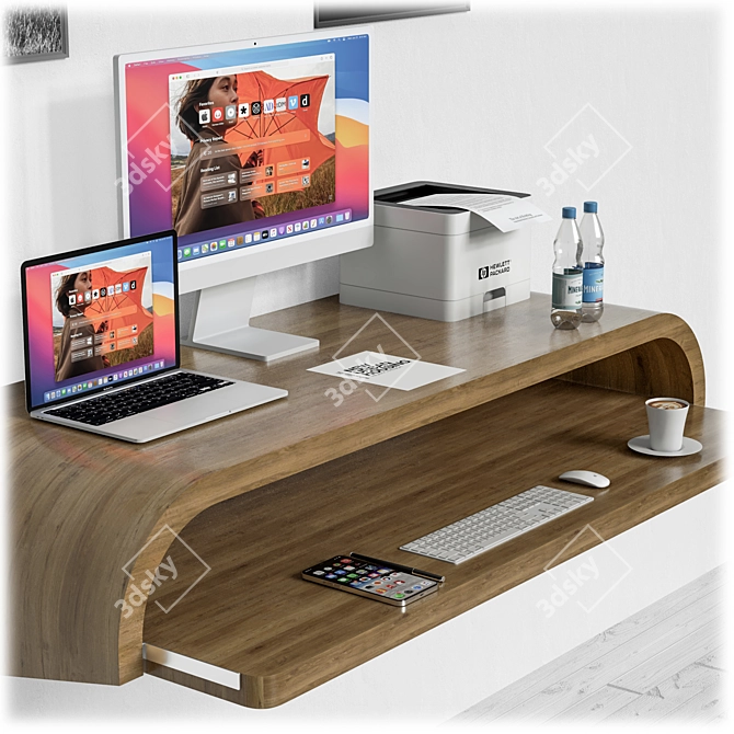 Modern Office Furniture Set 3D model image 3