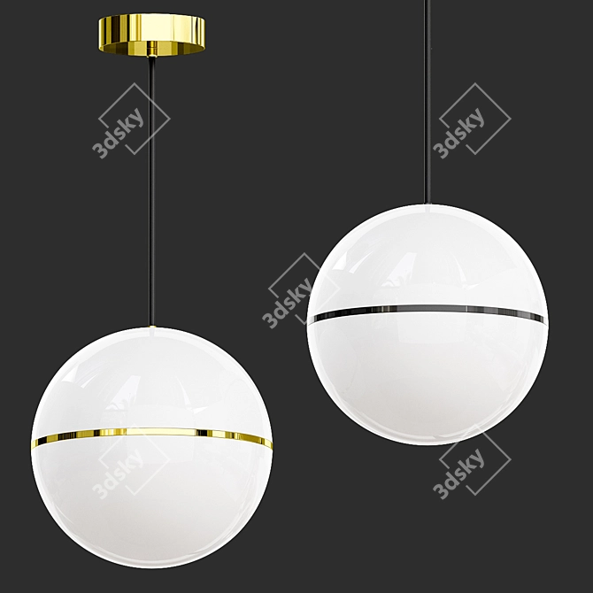 Modern Hanea Pendant LED Nightshade 3D model image 3