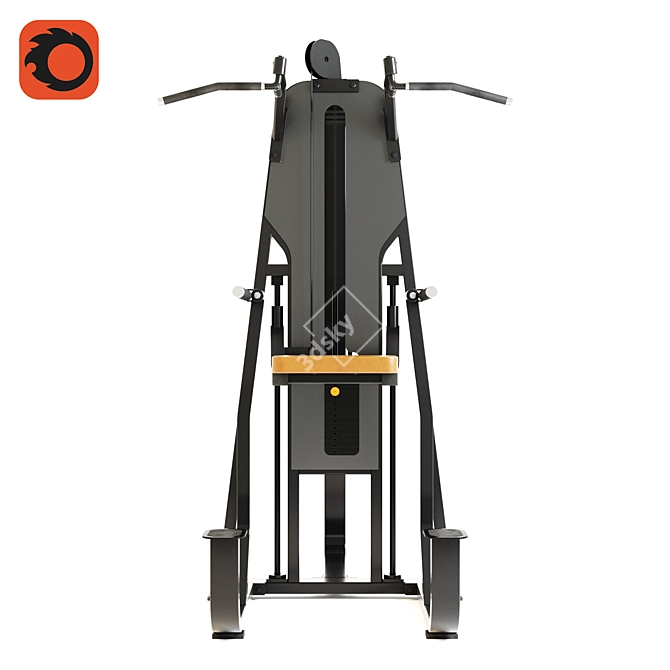 Versatile Dip/Chin Assist Gym Equipment 3D model image 2