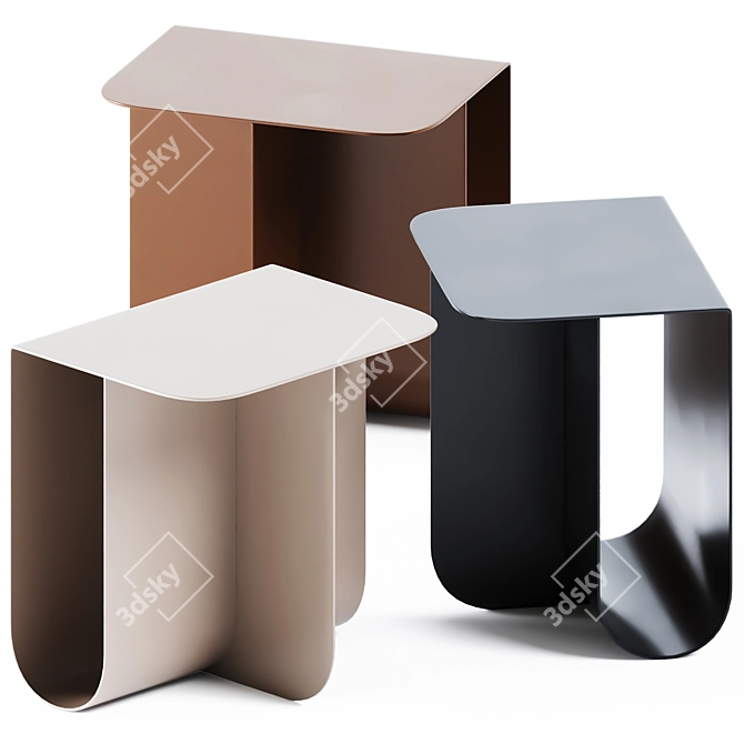 Minimalist Side Table Mass 3D model image 1