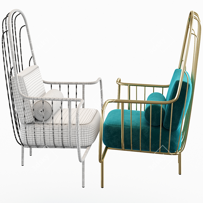 Elegant Liberty Armchair by Bessa Design 3D model image 2