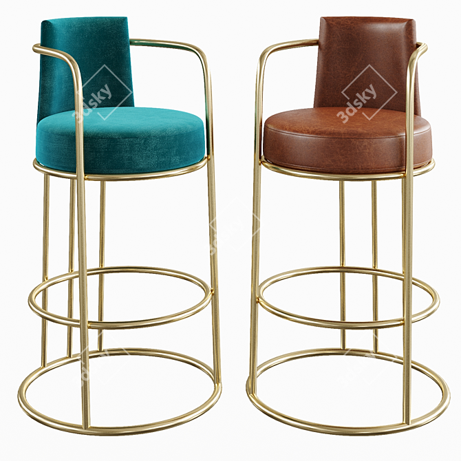 High-tech Designer Bar Stool: art-puf's Futuristic Elegance 3D model image 1