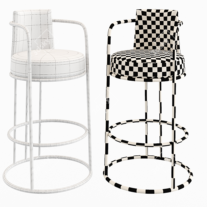 High-tech Designer Bar Stool: art-puf's Futuristic Elegance 3D model image 2