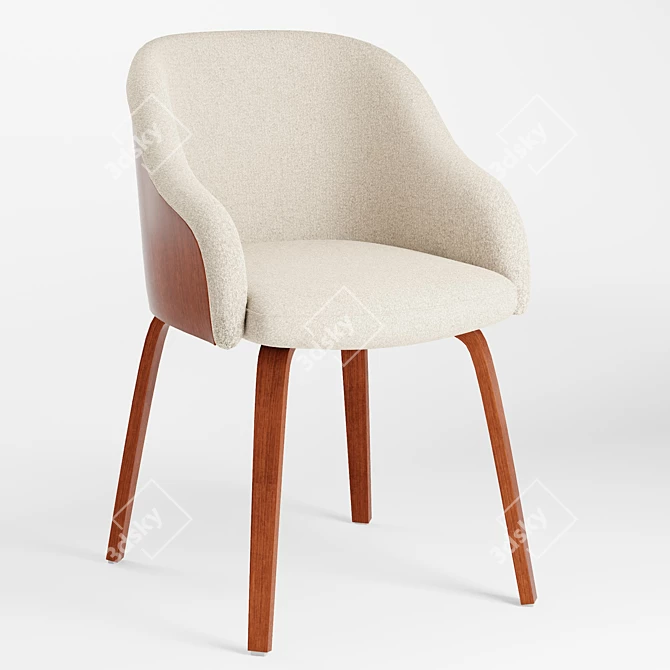 Stylish Mid-Century Bacci Chair 3D model image 1