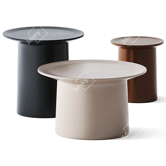 Coco Metal Coffee Tables: Sleek and Stylish 3D model image 1