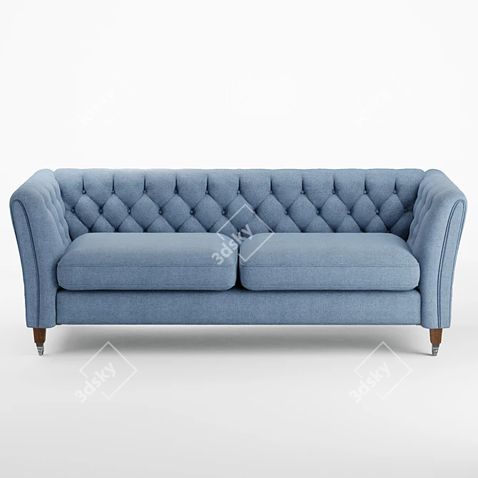 Elegant Chatsworth Button Back Sofa 3D model image 2