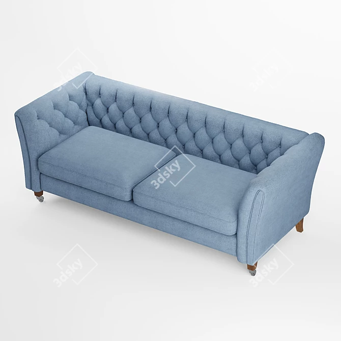 Elegant Chatsworth Button Back Sofa 3D model image 4