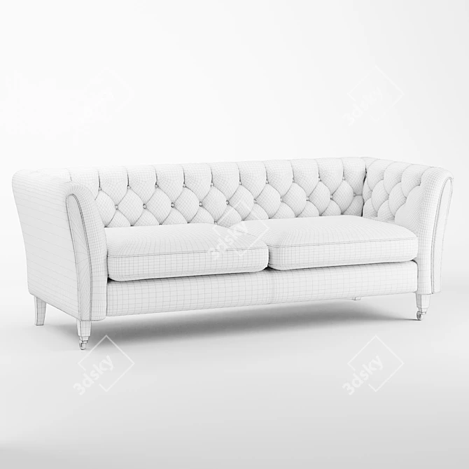 Elegant Chatsworth Button Back Sofa 3D model image 6