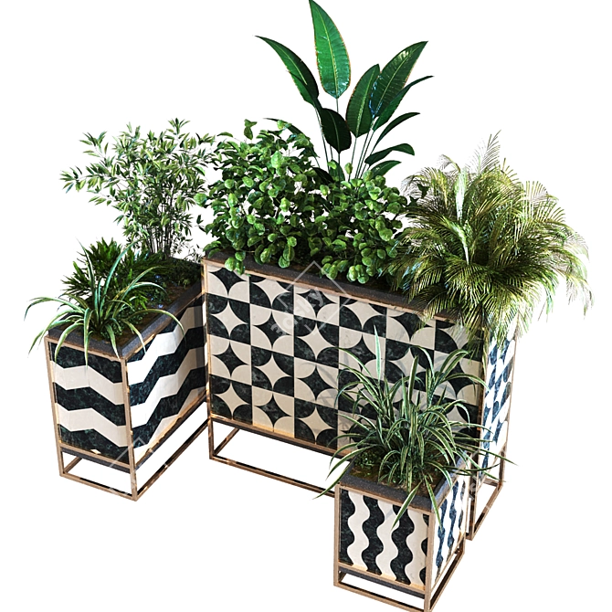 Elegant Indoor Plant Box Set 3D model image 5