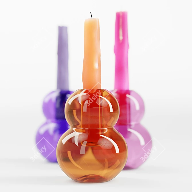 Whimsically Dreamy Bubble Glass Taper 3D model image 5