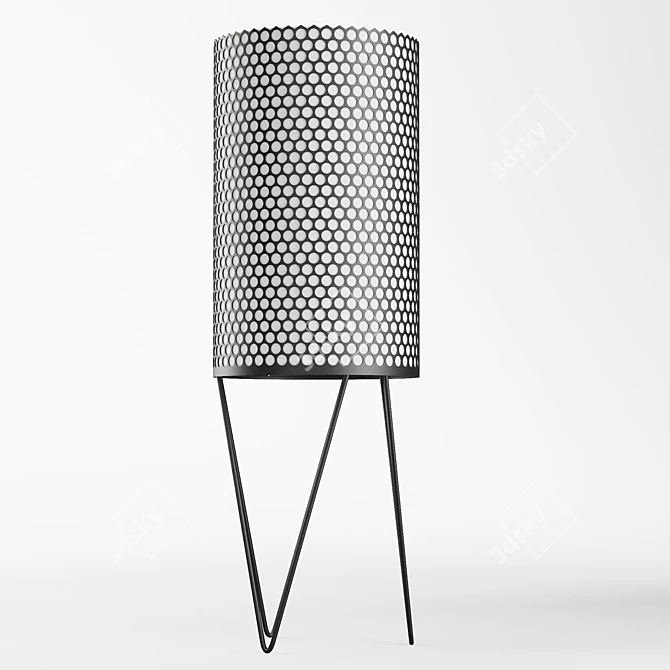 Elegant Black PD2 Floor Lamp 3D model image 4