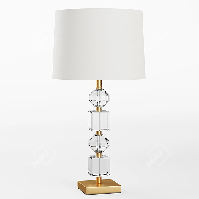 Elegant Glass Table Lamp 3D model image 1