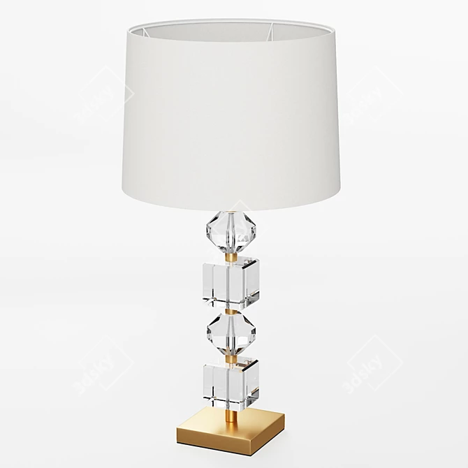 Elegant Glass Table Lamp 3D model image 5