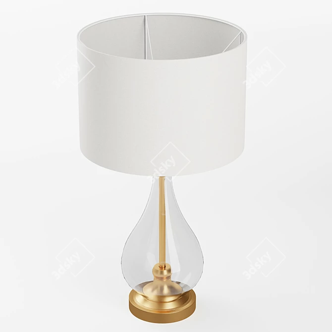 Elegant Glass Bottom Zara Lamp 3D model image 2
