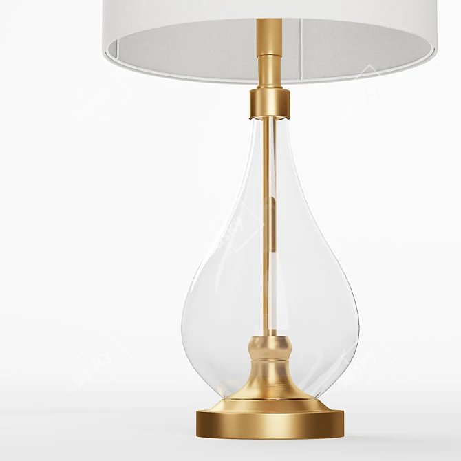 Elegant Glass Bottom Zara Lamp 3D model image 4