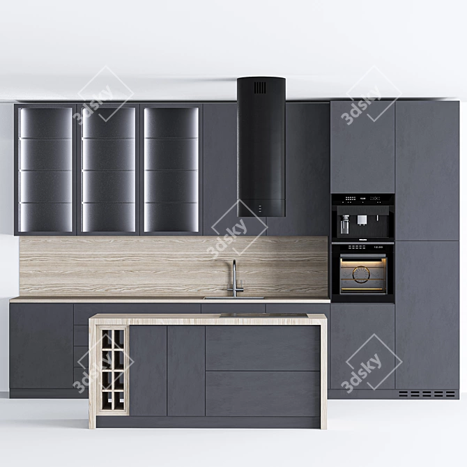 Modern Kitchen Design Kit 3D model image 1