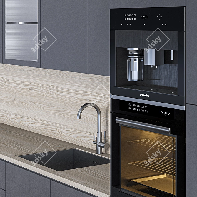 Modern Kitchen Design Kit 3D model image 2