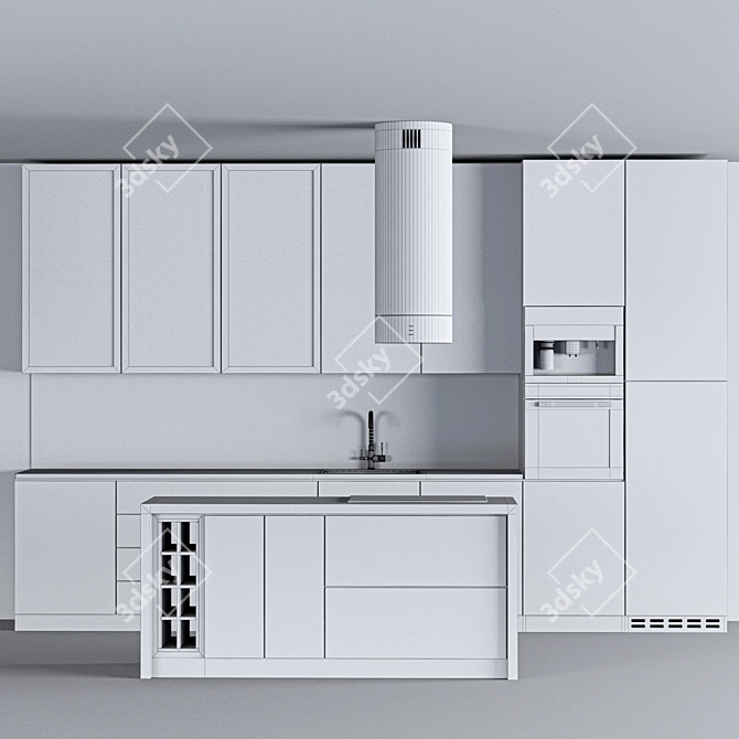 Modern Kitchen Design Kit 3D model image 4