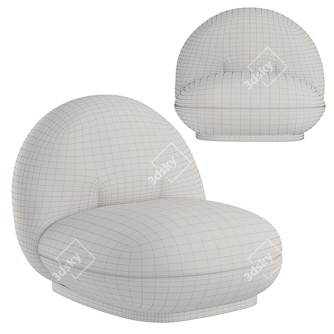 Gubi Pacha Modern Lounge Chair 3D model image 3