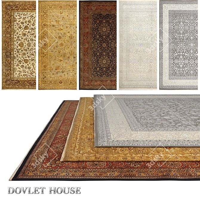 DOVLET HOUSE 5pc Carpets (Part 769) 3D model image 1