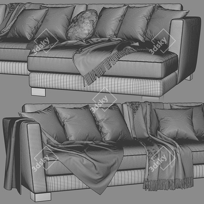 Verzelloni Link Chaise: Modern Chaise Longue Sofa 3D model image 5