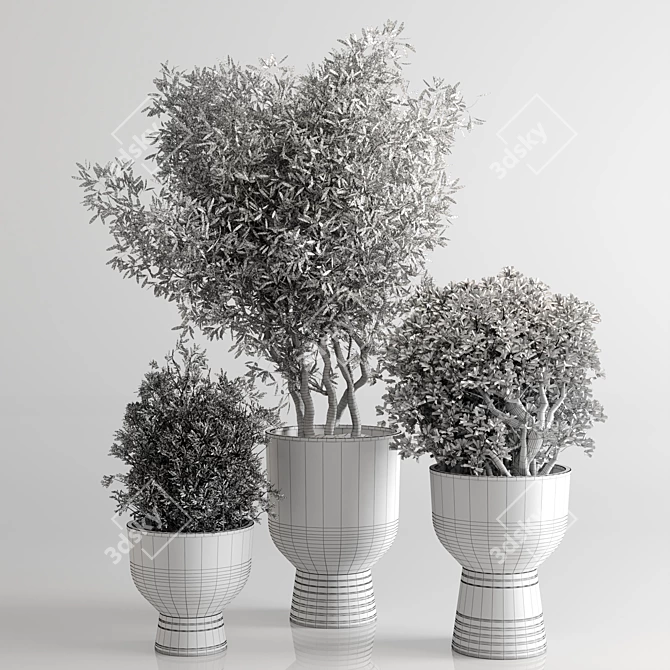 Outdoor Plant Collection: 29 Concrete Vase 3D model image 5