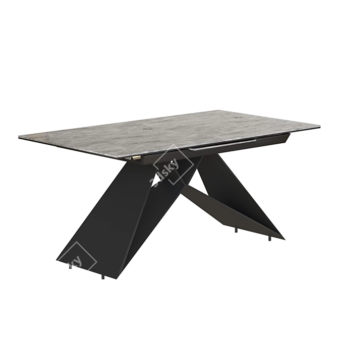 Elegant Grey Ambassador Dining Table 3D model image 1