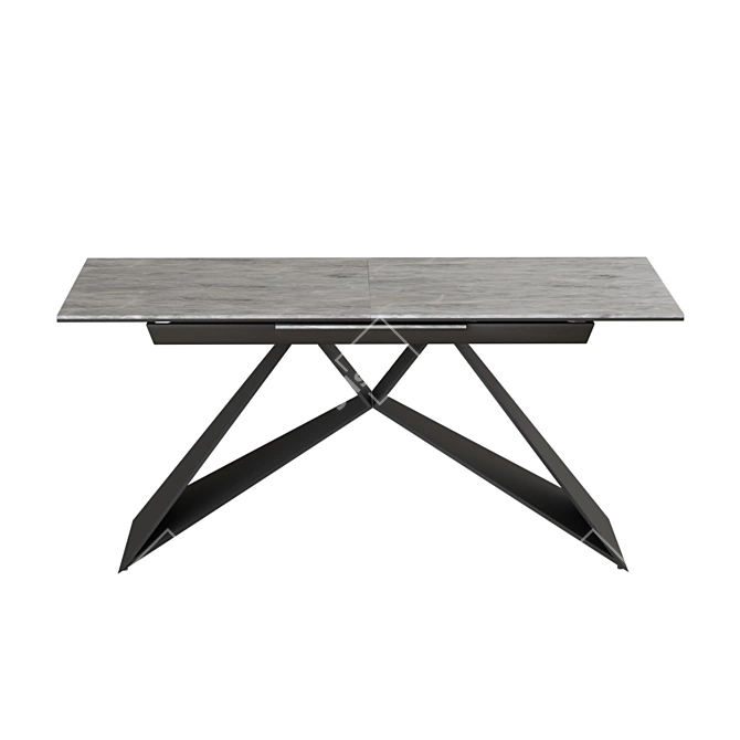 Elegant Grey Ambassador Dining Table 3D model image 2