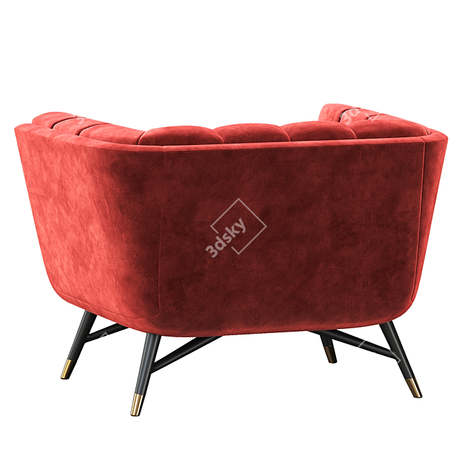 Elegant Velvet Armchair: Adept Performance 3D model image 4