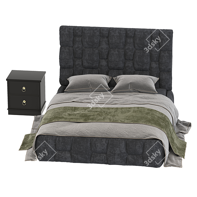 Vinchenzo Quad Mesh Bed: Stunning Geometry and Textures 3D model image 2