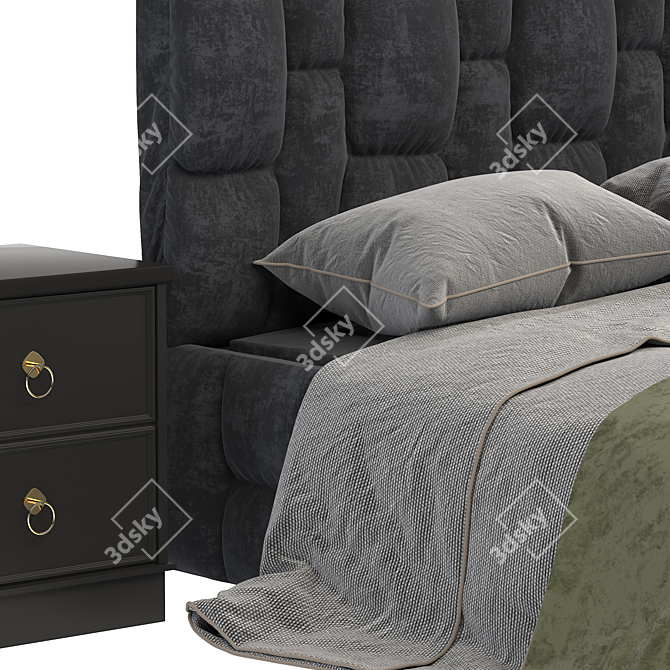 Vinchenzo Quad Mesh Bed: Stunning Geometry and Textures 3D model image 3