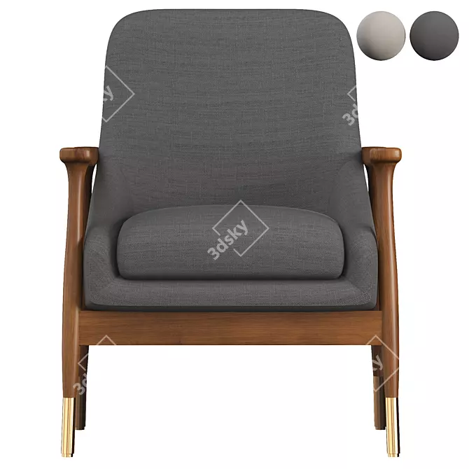 Modern Armchair: Desmond 3D model image 2