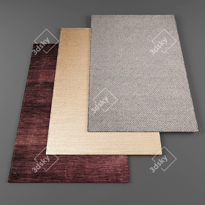 High-Resolution Rugs Set 3D model image 1