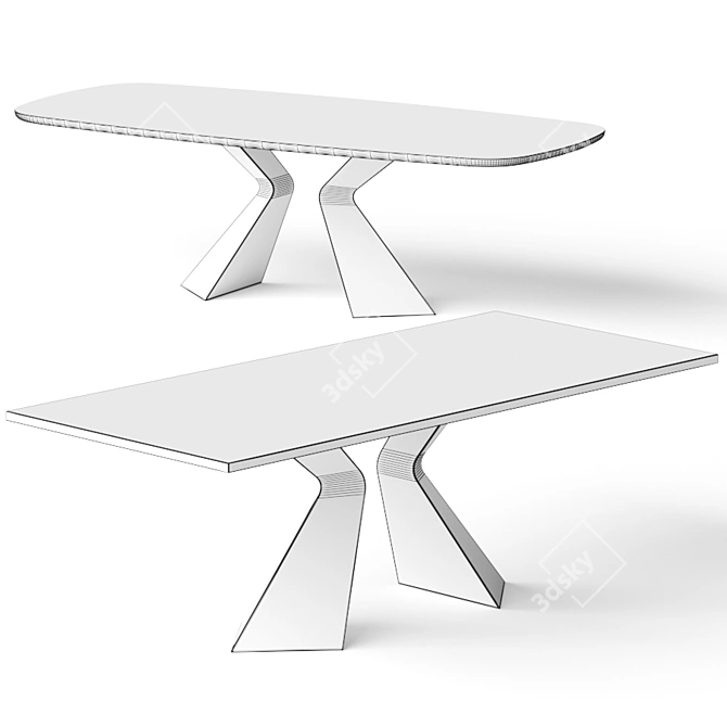 Elegant Bonaldo Prora Dining Tables 3D model image 2