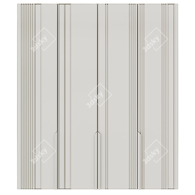 Contemporary Curved Handle Cupboard 3D model image 4
