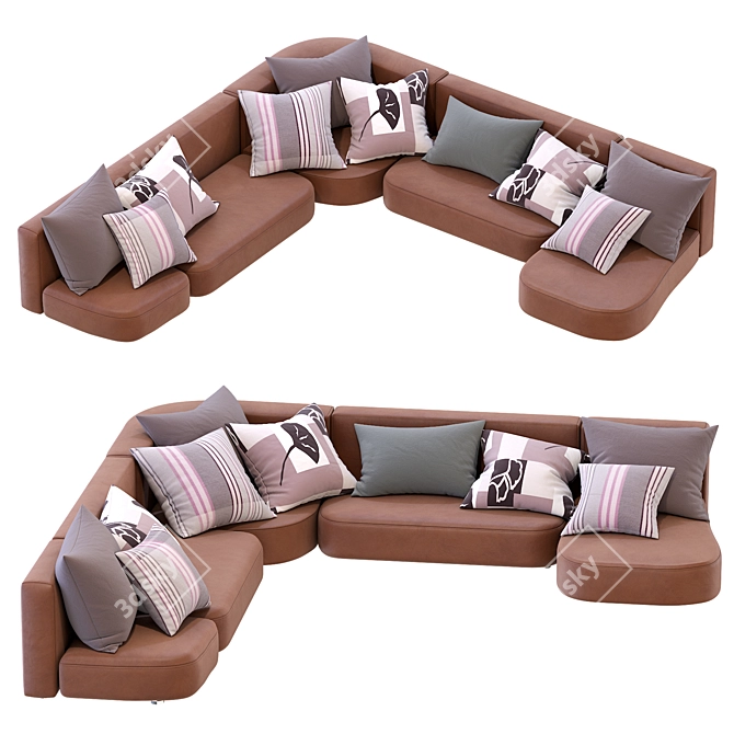 Sleek Cappellini Leather Chair 3D model image 2