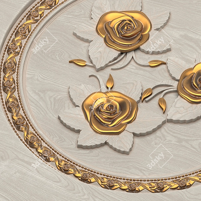 Round Roses Table (1100x743 mm) 3D model image 4