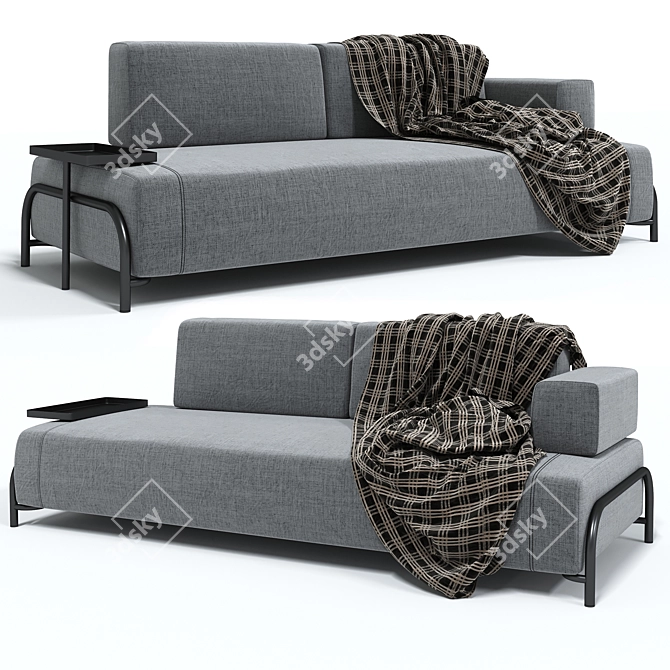 Sleek Sofa Compo: Stylish and Spacious 3D model image 2