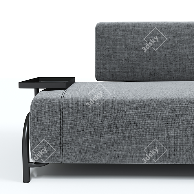 Sleek Sofa Compo: Stylish and Spacious 3D model image 4